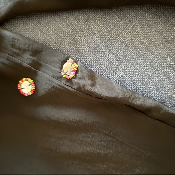 Farm Rio Black Rainbow Beaded Mirror Trim Trousers, size L - Picture 10 of 13